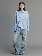 3D Embroidered Daisy Shirt