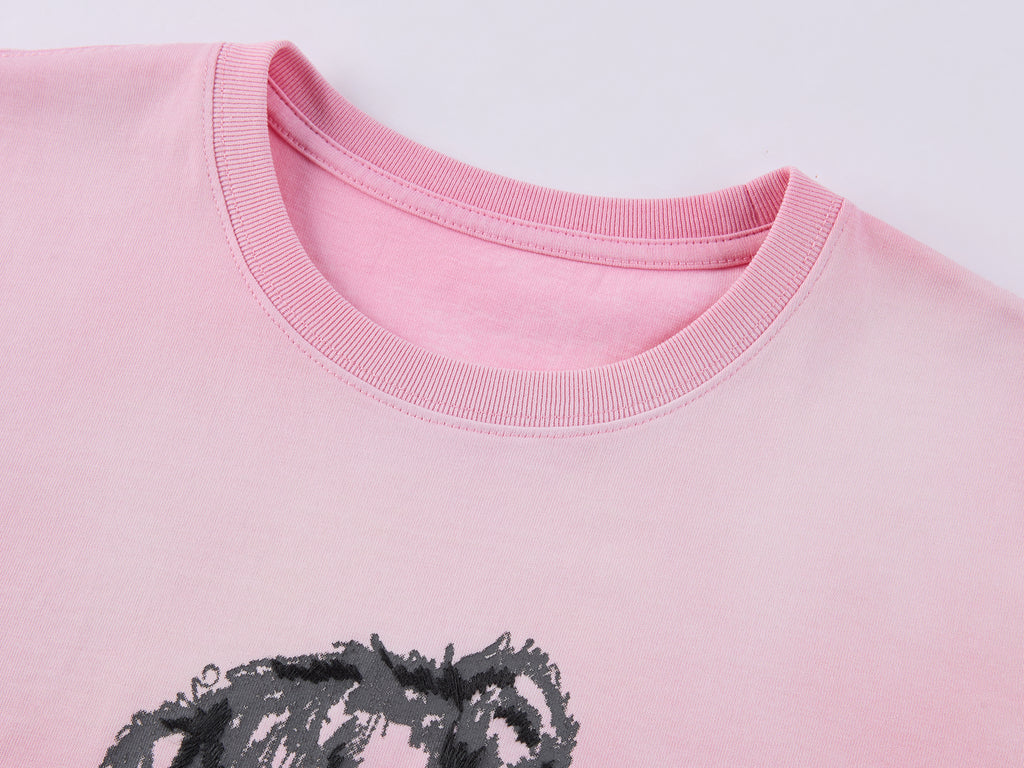 Bear-Print Embroidery T-shirt