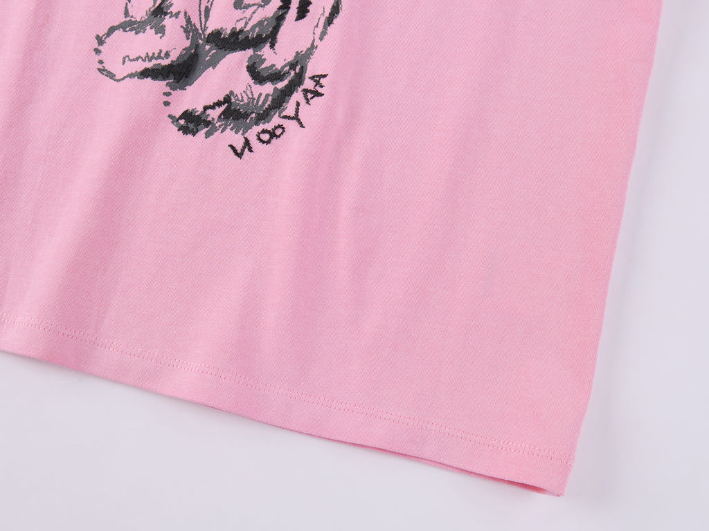 Bear-Print Embroidery T-shirt