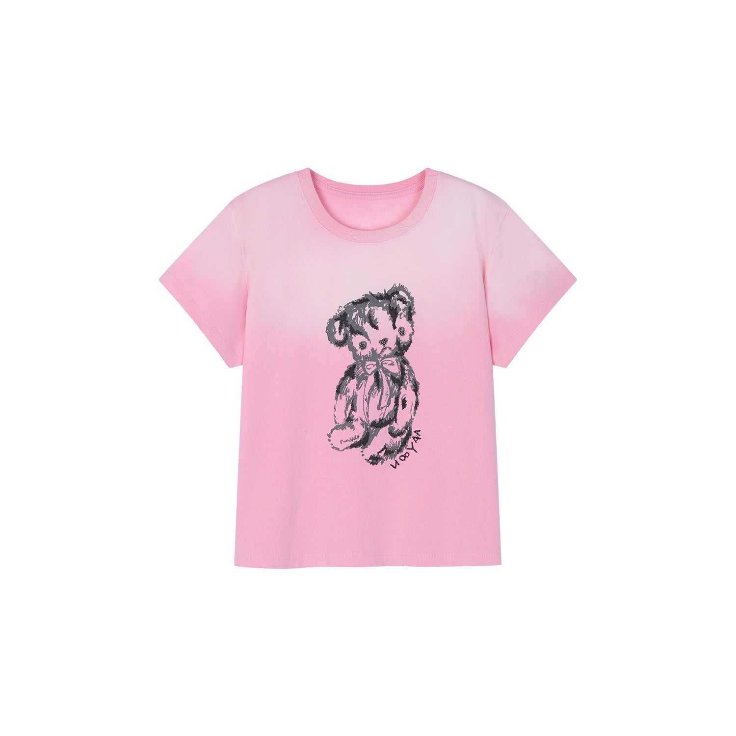 Bear-Print Embroidery T-shirt