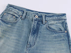 Rock Wash Distressed Straight-Leg Jeans