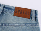 Rock Wash Distressed Straight-Leg Jeans