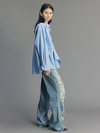Rock Wash Distressed Straight-Leg Jeans