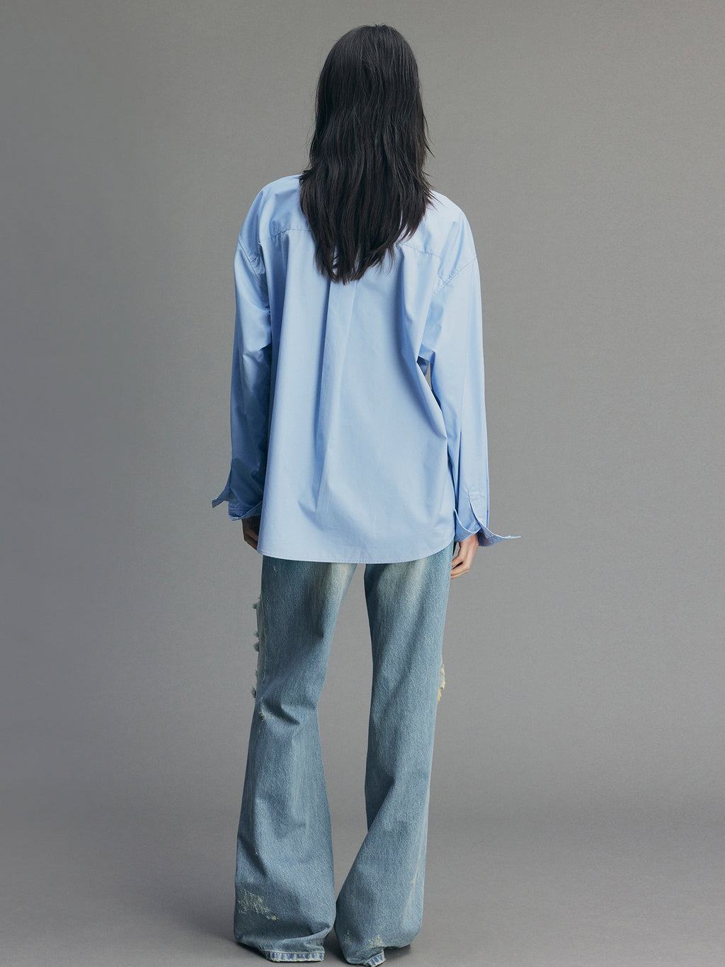 Rock Wash Distressed Straight-Leg Jeans