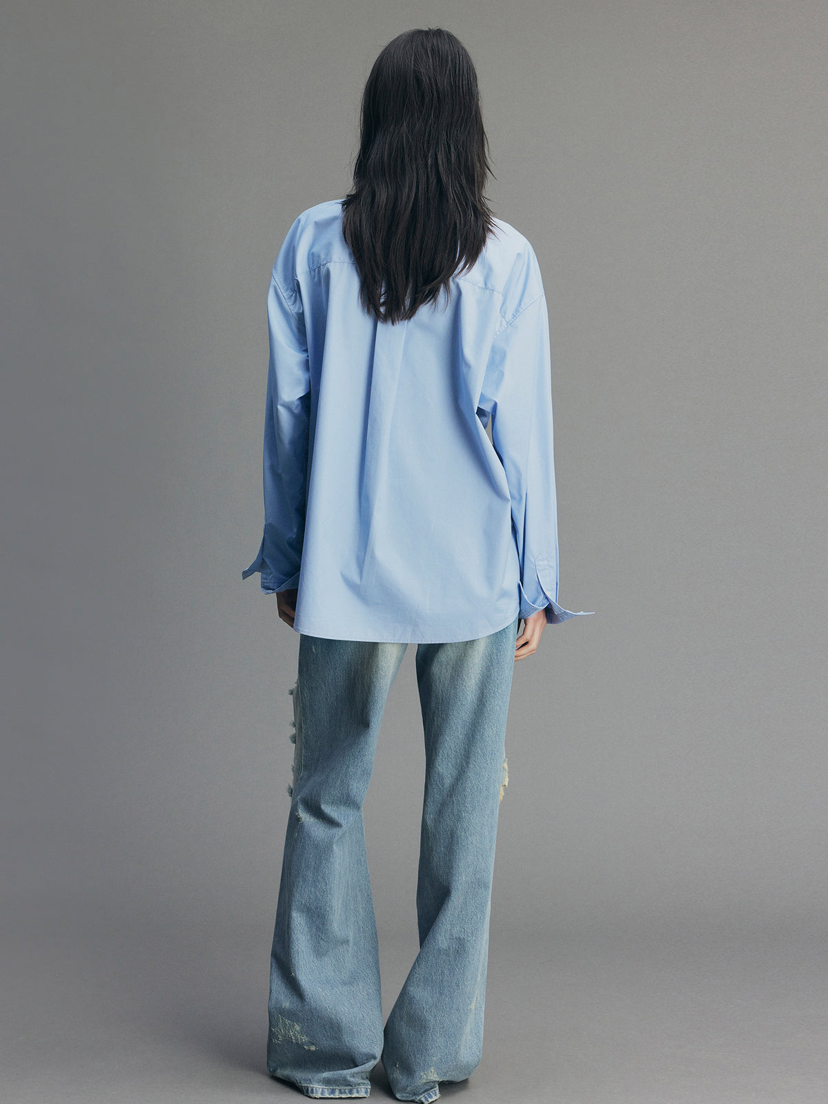 Rock Wash Distressed Straight-Leg Jeans