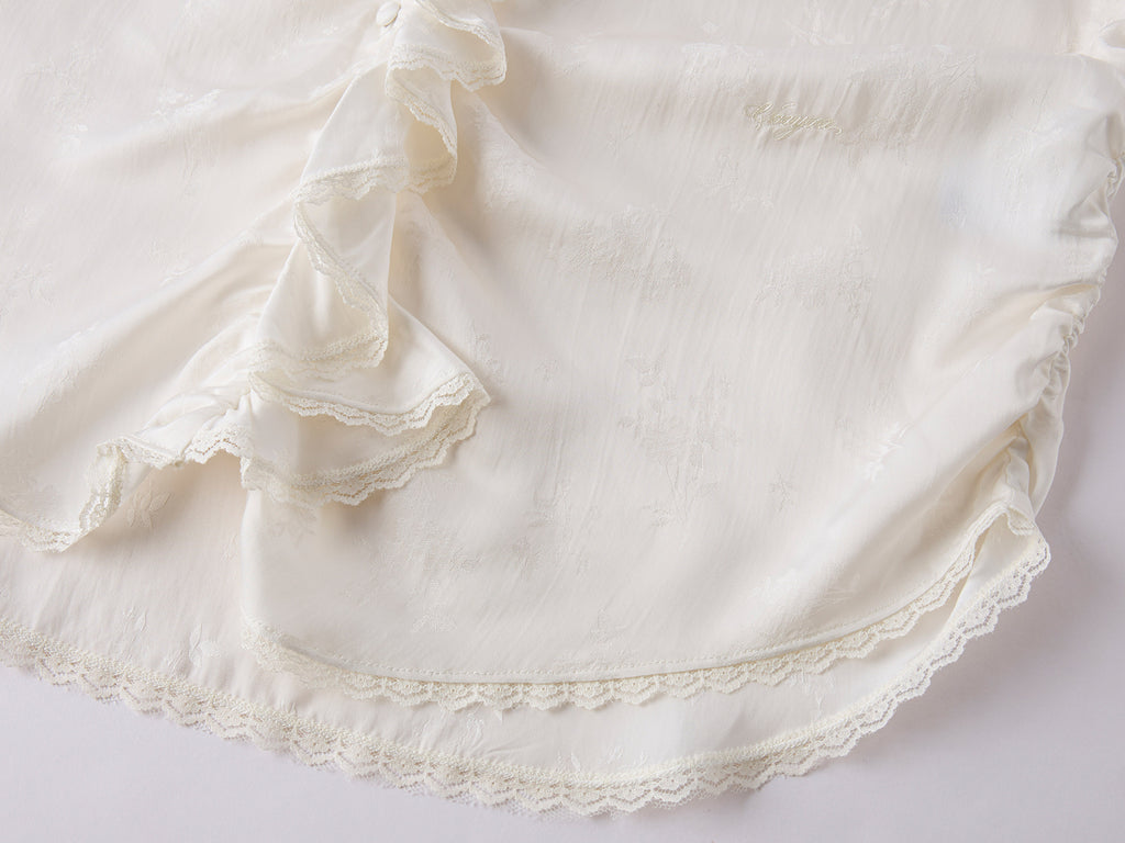Romantic Shirring Ruffle Shirt