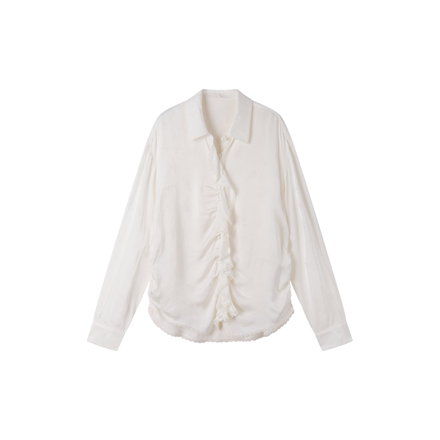 Romantic Shirring Ruffle Shirt
