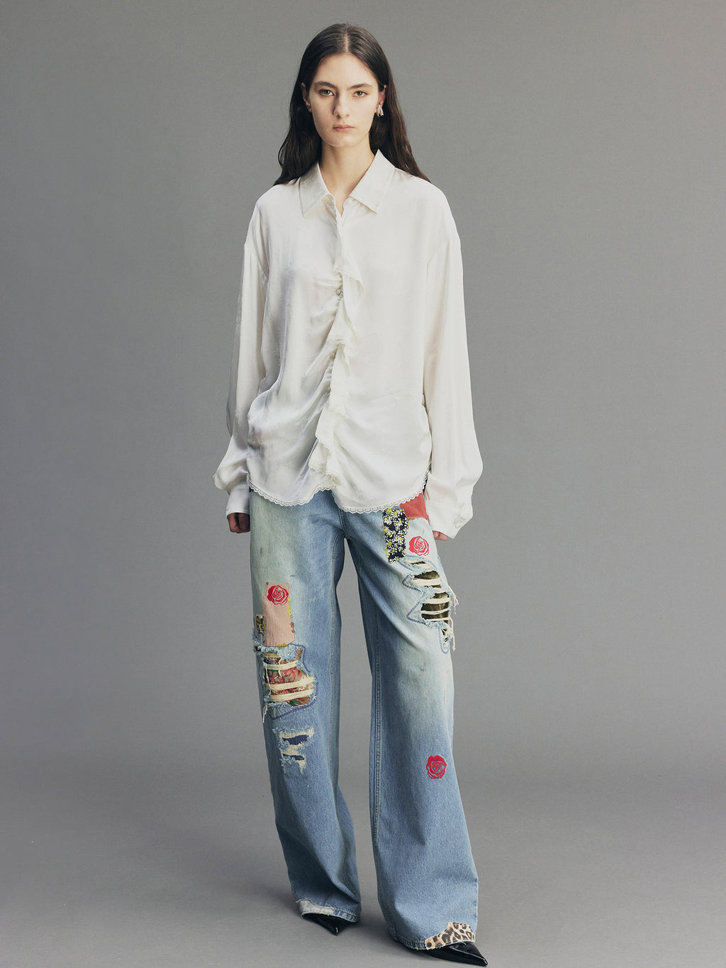 Romantic Shirring Ruffle Shirt