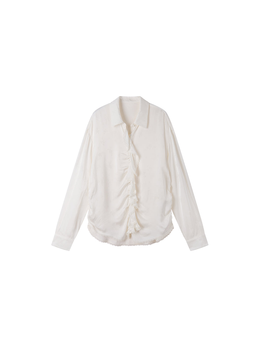 Romantic Shirring Ruffle Shirt