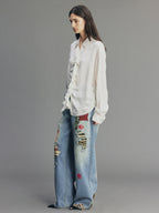 Romantic Shirring Ruffle Shirt
