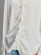 Romantic Shirring Ruffle Shirt