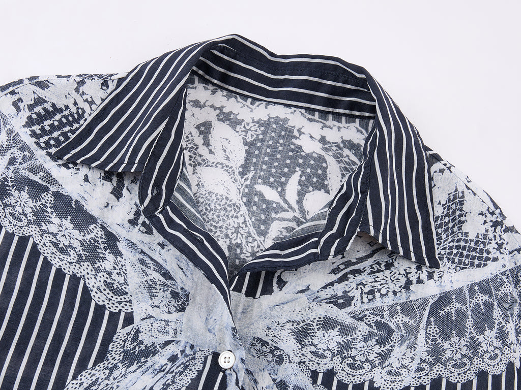 Striped Sailor Collar Shirt