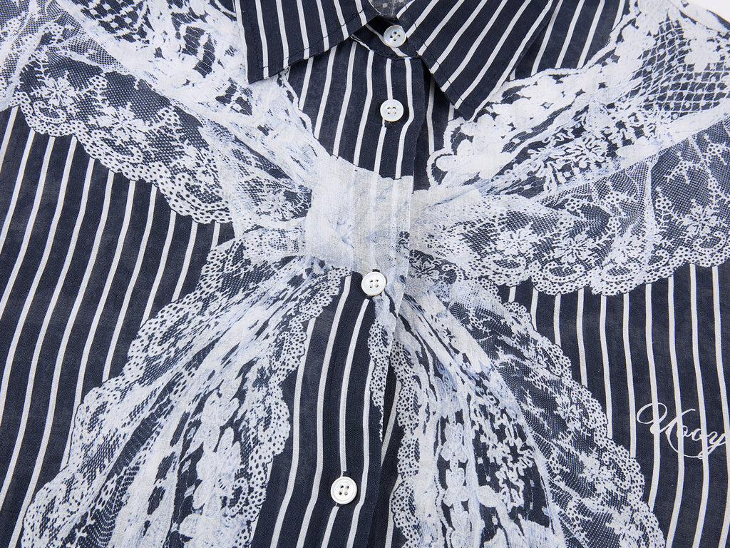 Striped Sailor Collar Shirt