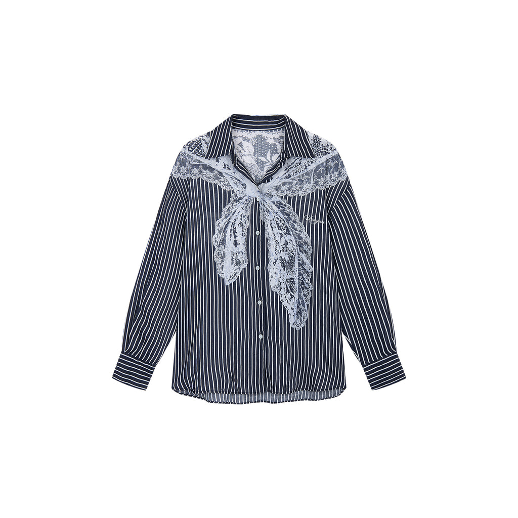 Striped Sailor Collar Shirt