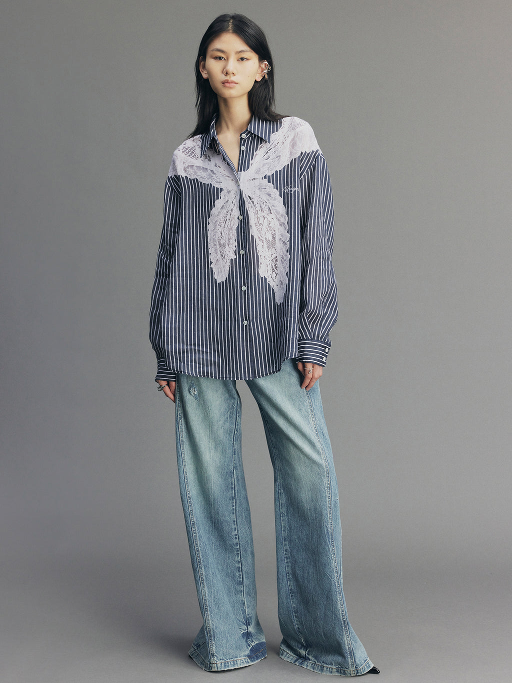 Striped Sailor Collar Shirt