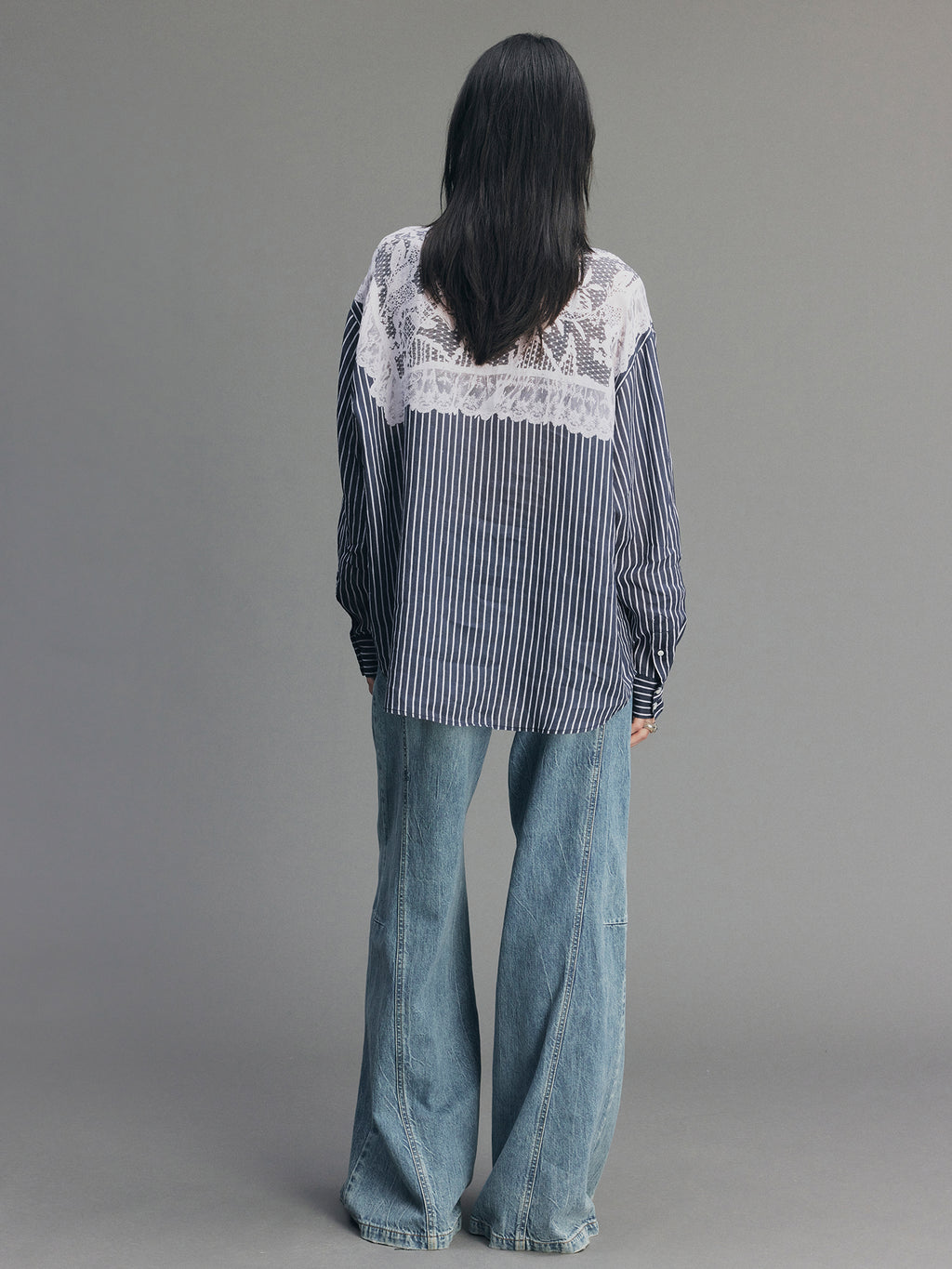 Striped Sailor Collar Shirt