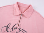 Flocked Bear Half-Zip Sweatshirt