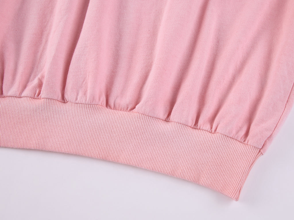 Flocked Bear Half-Zip Sweatshirt