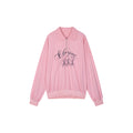Flocked Bear Half-Zip Sweatshirt