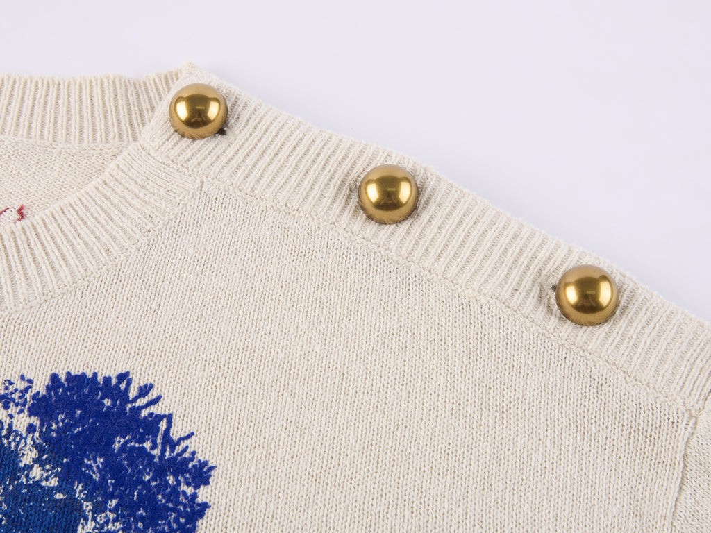 Bear-Print Knit Sweater