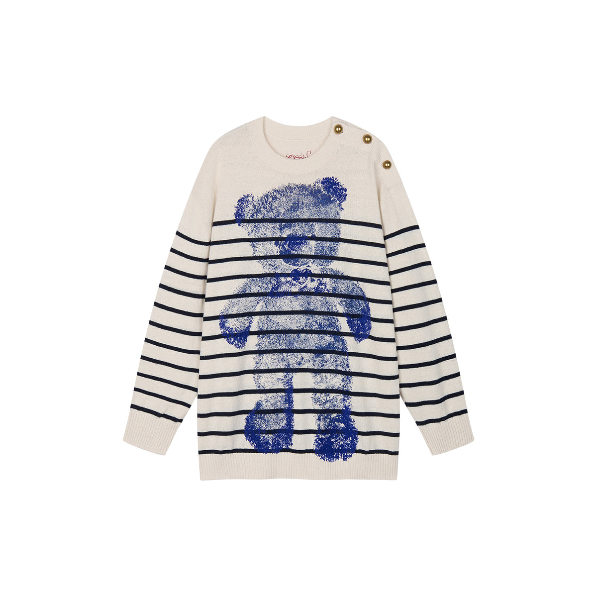 Bear-Print Knit Sweater