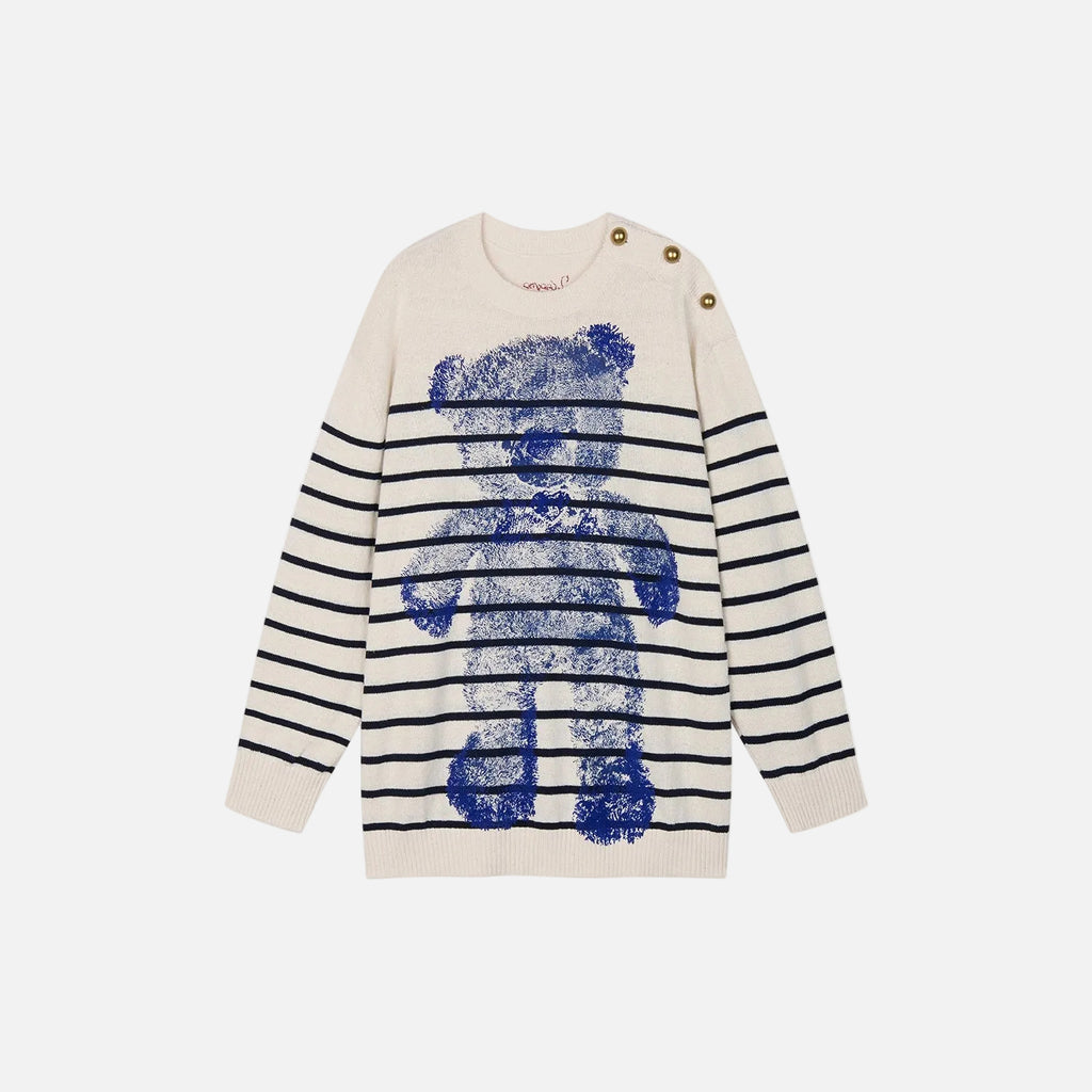 Bear-Print Knit Sweater