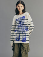 Bear-Print Knit Sweater