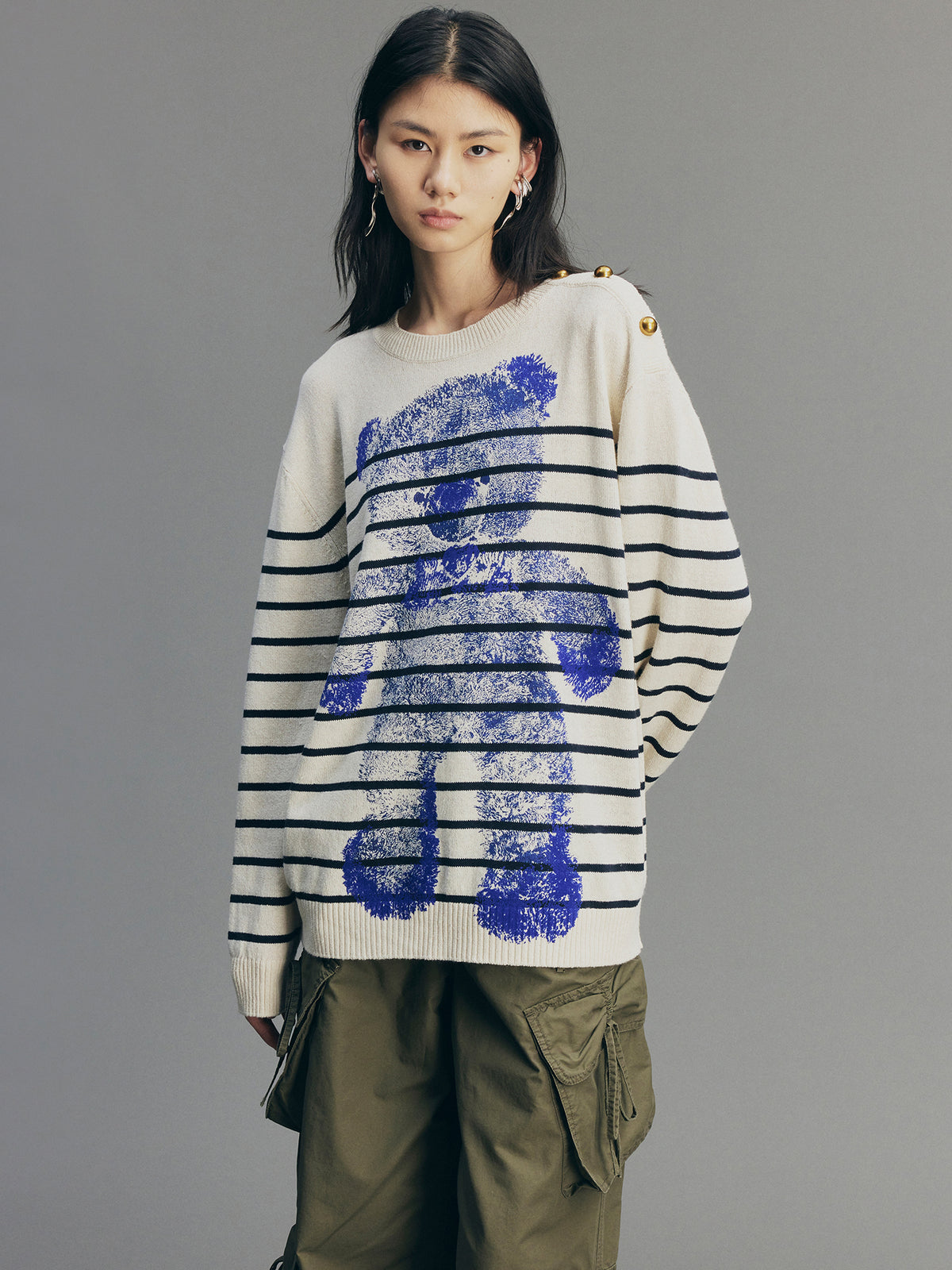 Bear-Print Knit Sweater