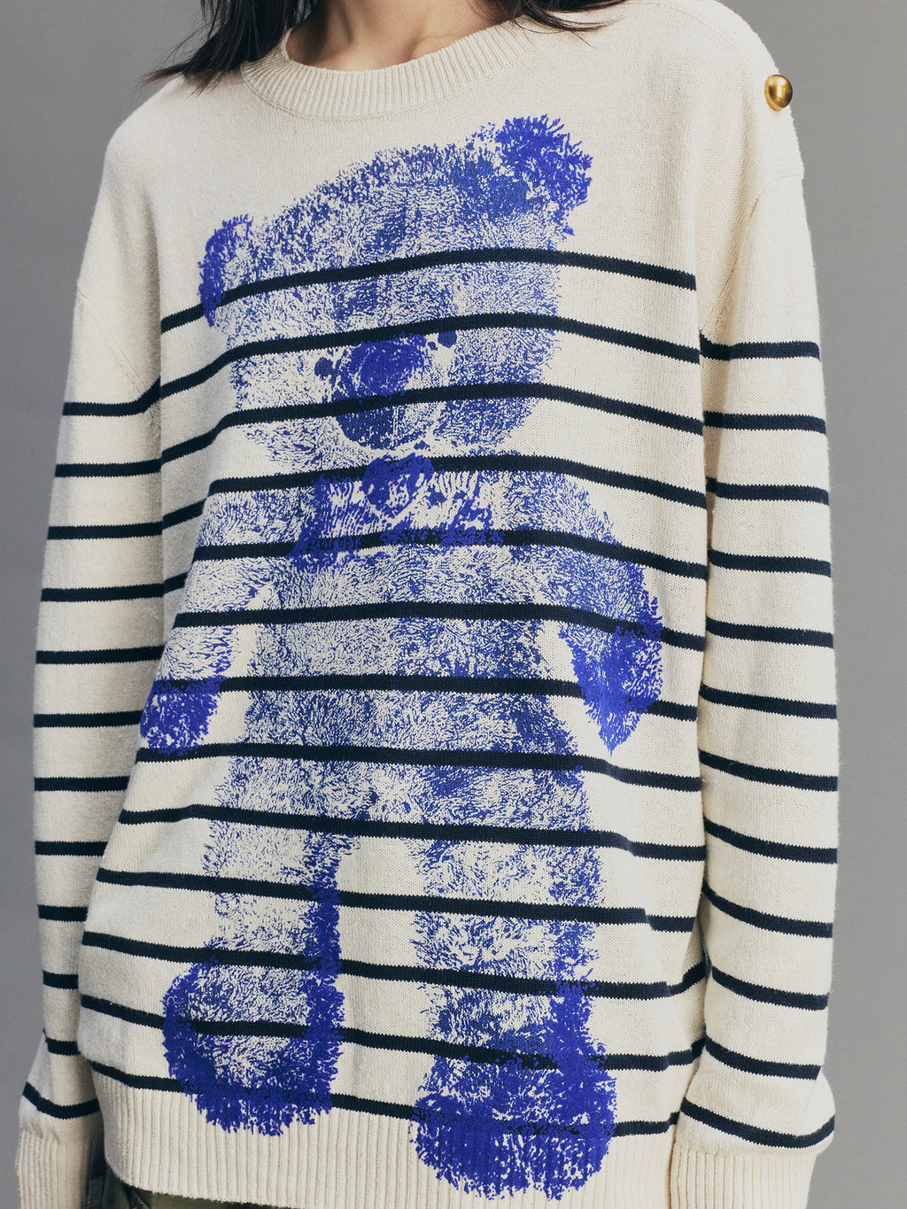Bear-Print Knit Sweater
