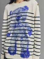 Bear-Print Knit Sweater