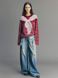 Striped Sailor Collar Sweatshirt