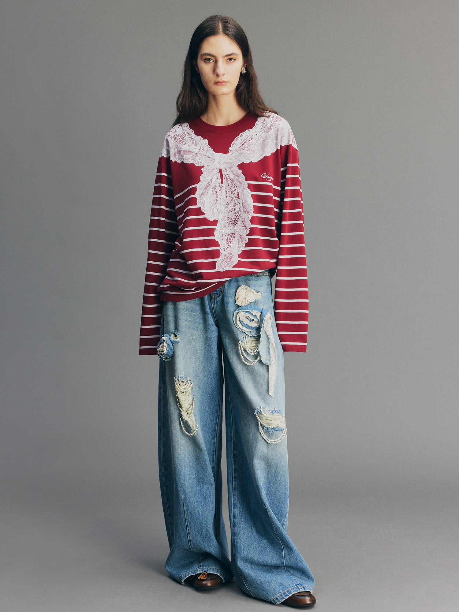 Striped Sailor Collar Sweatshirt