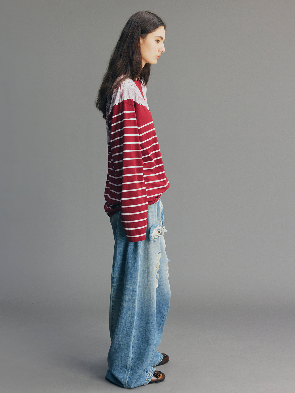 Striped Sailor Collar Sweatshirt