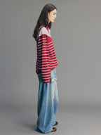 Striped Sailor Collar Sweatshirt