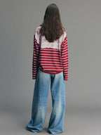 Striped Sailor Collar Sweatshirt