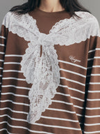 Striped Sailor Collar  Swearshirt