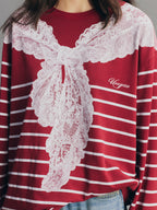 Striped Sailor Collar Sweatshirt