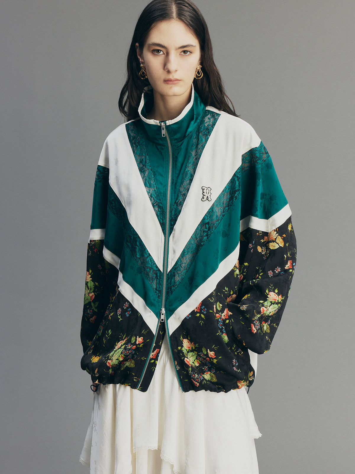 Jacquard Lace Mixed Sport Jacket