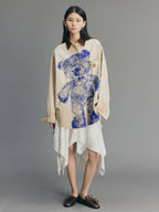 Bear-Print Utility Shirt Jacket