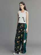 Jacquard Lace Mixed Sport Pants