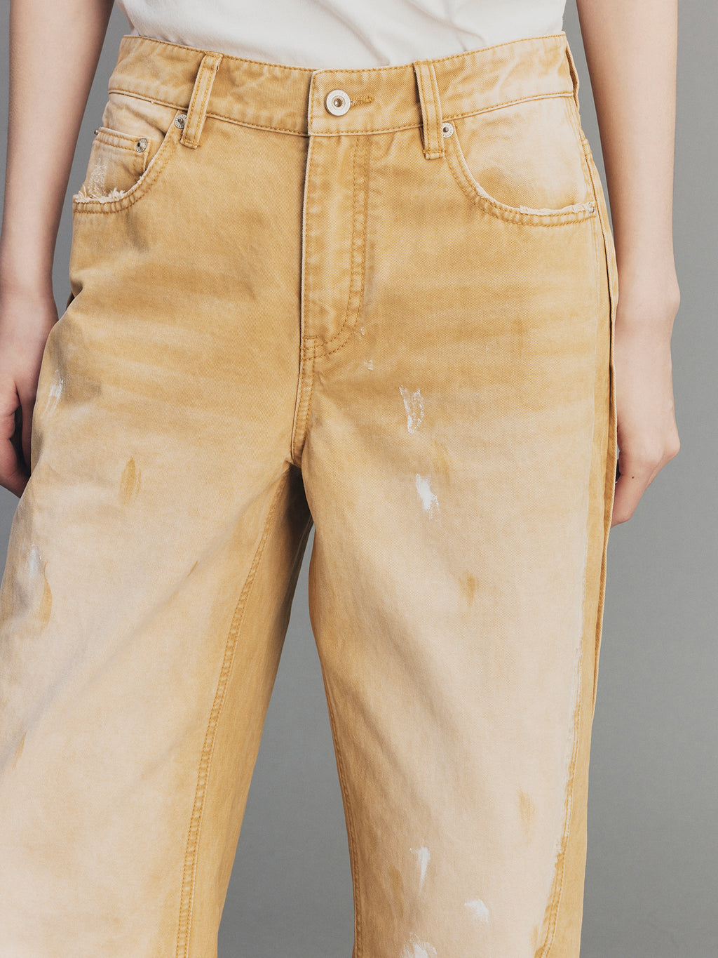 Paint-Spot Distressed Jeans