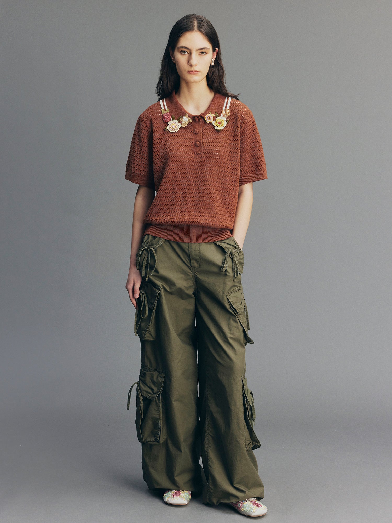 3D Bow Tie Multi-Pocket Cargo Pants