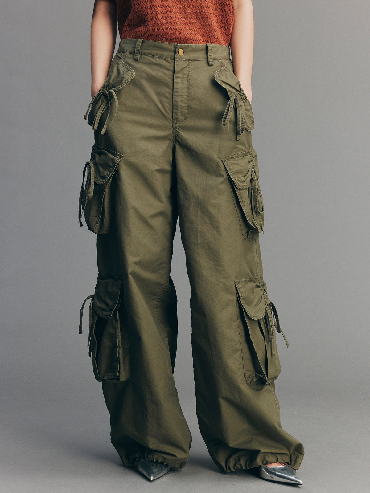 3D Bow Tie Multi-Pocket Cargo Pants