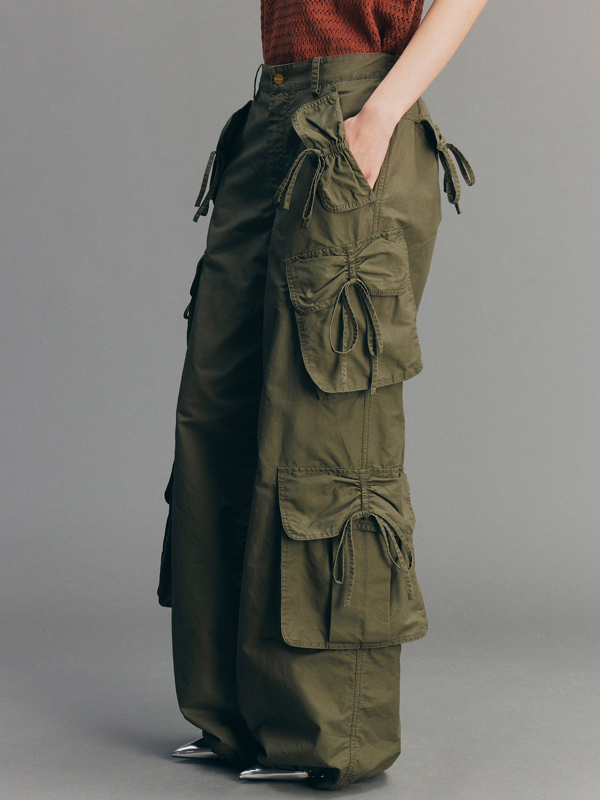 3D Bow Tie Multi-Pocket Cargo Pants
