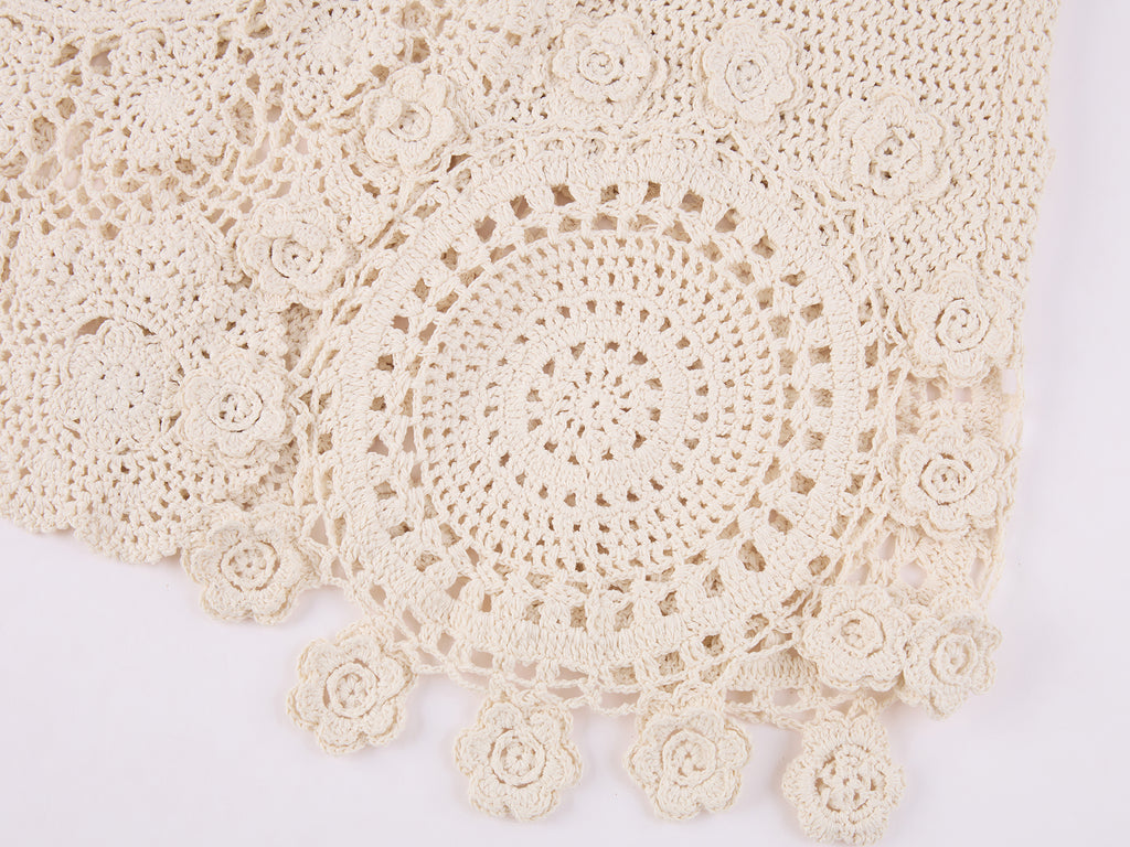 Vintage Hand-Crochet Floral Skirt