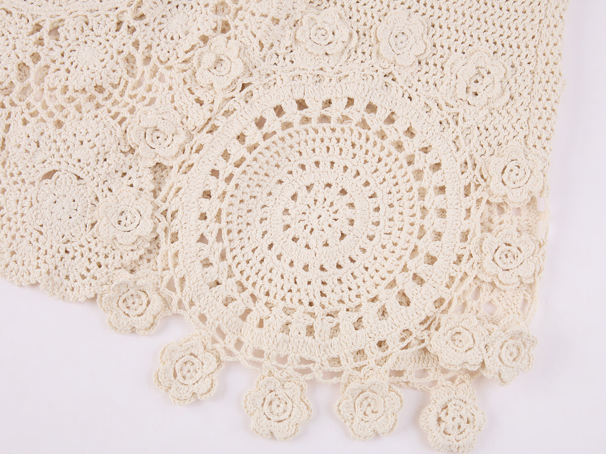Vintage Hand-Crochet Floral Skirt