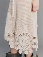 Vintage Hand-Crochet Floral Skirt