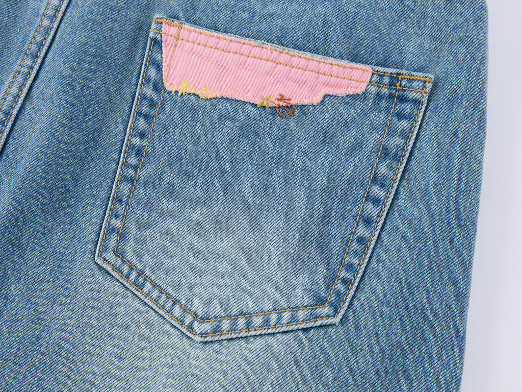 Vintage Patchwork Remake Denim Skirt