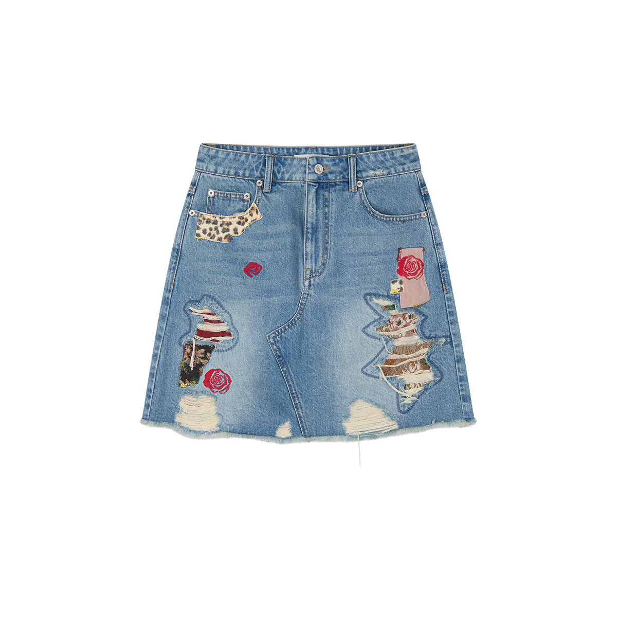 Vintage Patchwork Remake Denim Skirt