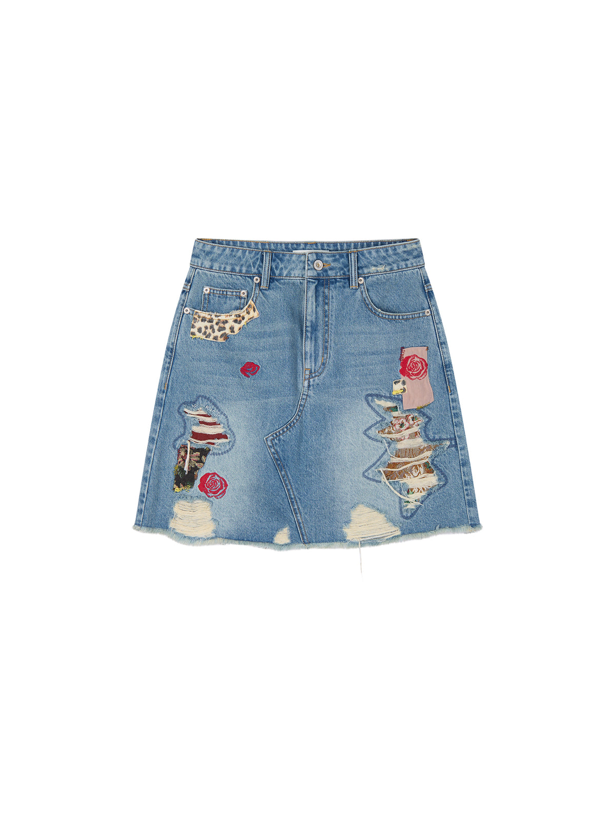 Vintage Patchwork Remake Denim Skirt
